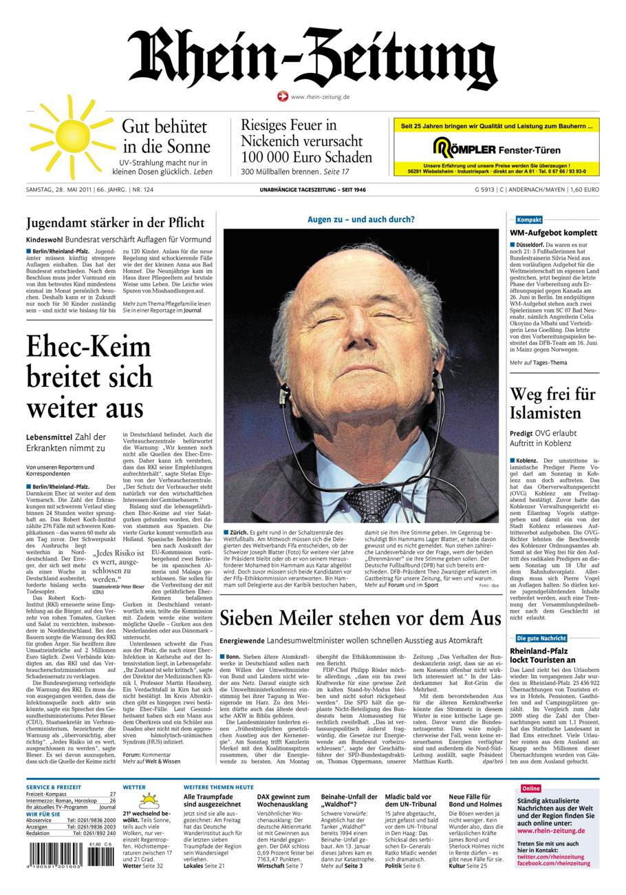 Rhein-Zeitung Andernach & Mayen vom Samstag, 28.05.2011