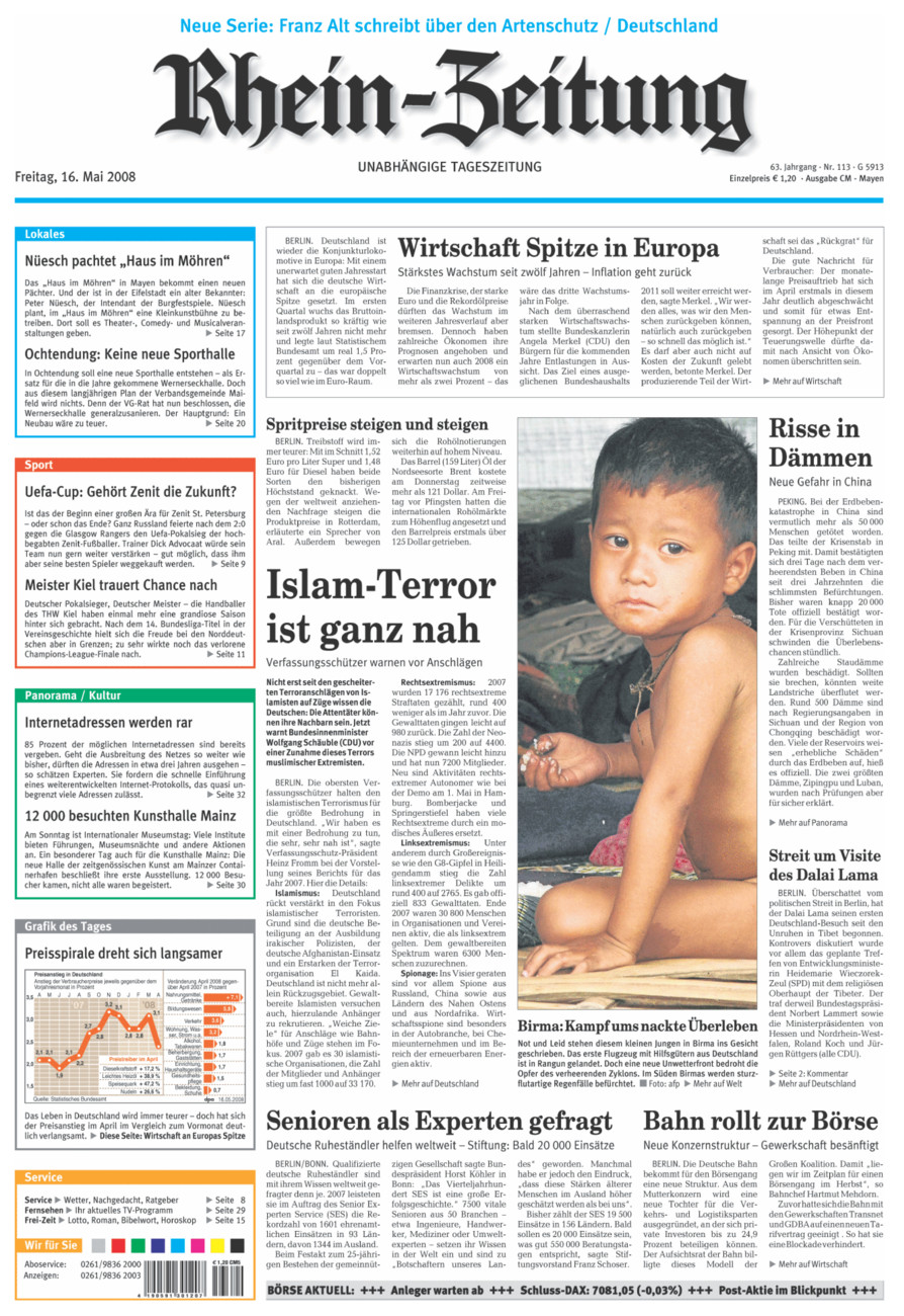 Rhein-Zeitung Andernach & Mayen vom Freitag, 16.05.2008