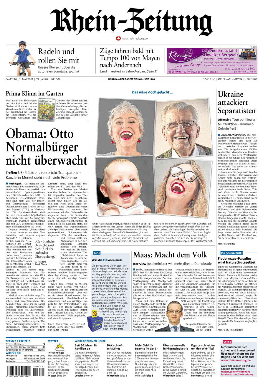 Rhein-Zeitung Andernach & Mayen vom Samstag, 03.05.2014