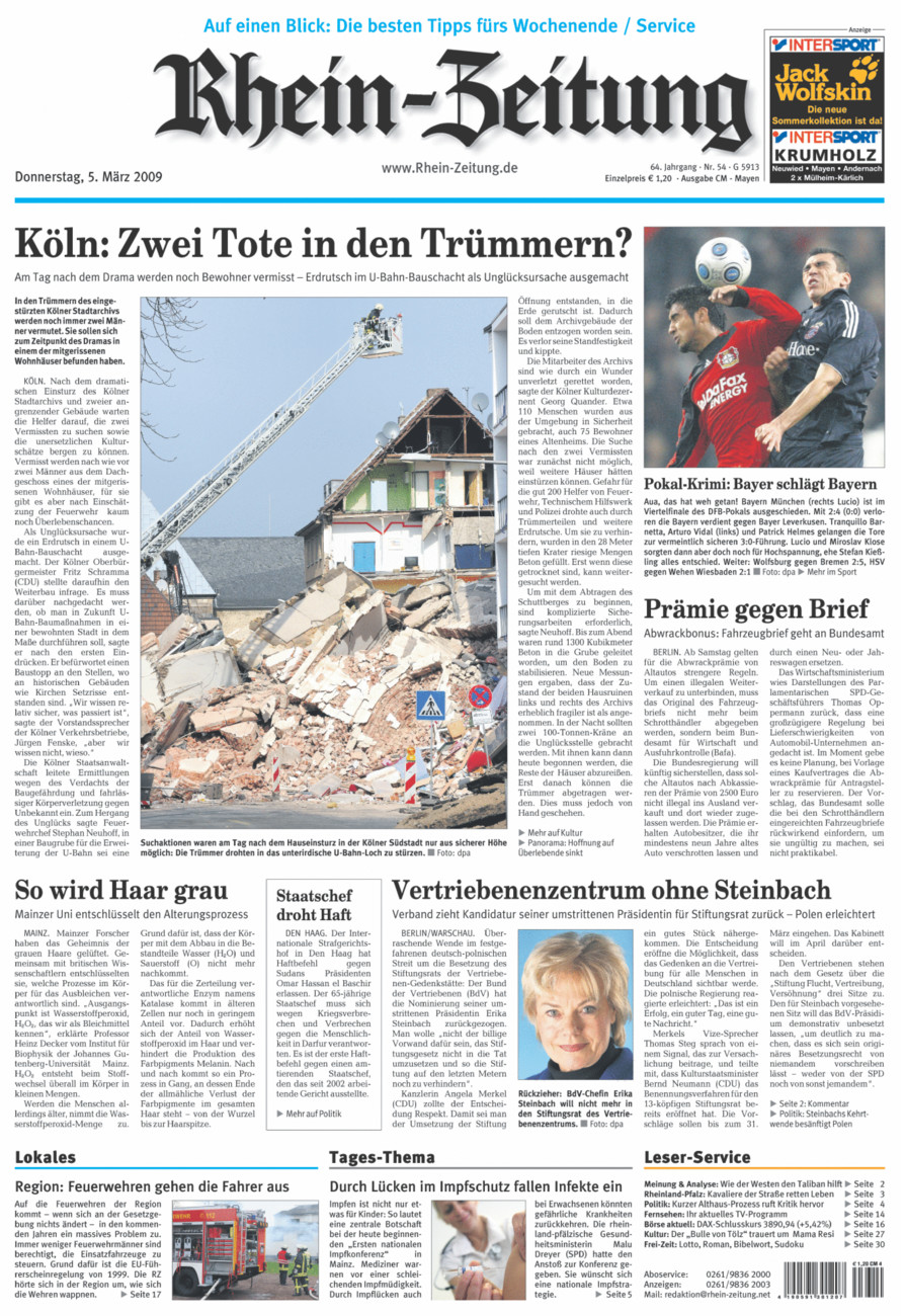 Rhein-Zeitung Andernach & Mayen vom Donnerstag, 05.03.2009