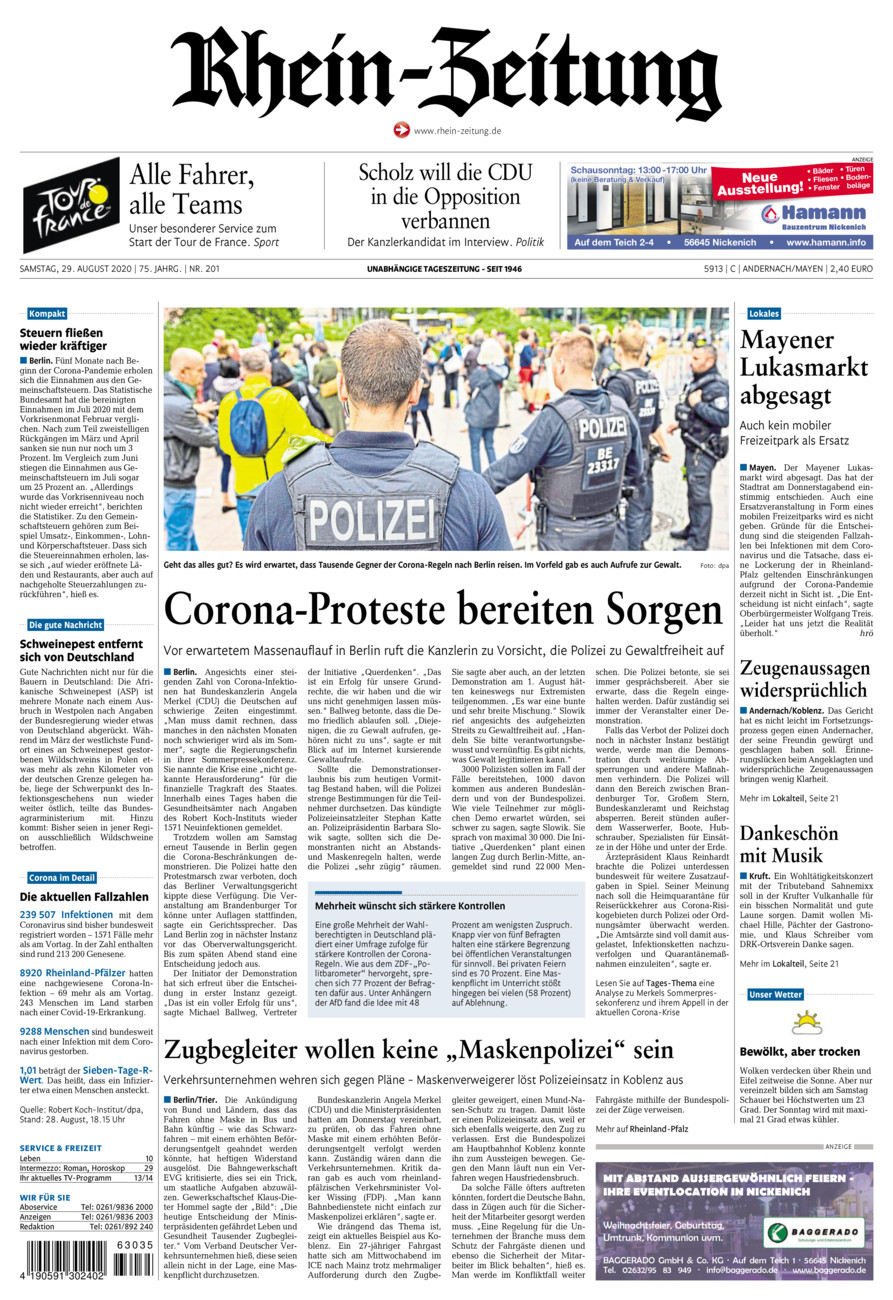 Rhein-Zeitung Andernach & Mayen vom Samstag, 29.08.2020