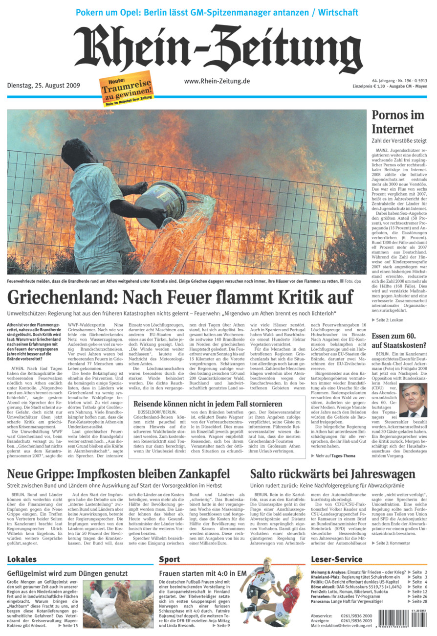 Rhein-Zeitung Andernach & Mayen vom Dienstag, 25.08.2009