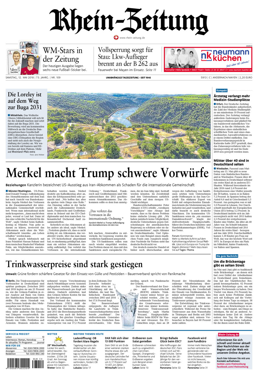 Rhein-Zeitung Andernach & Mayen vom Samstag, 12.05.2018