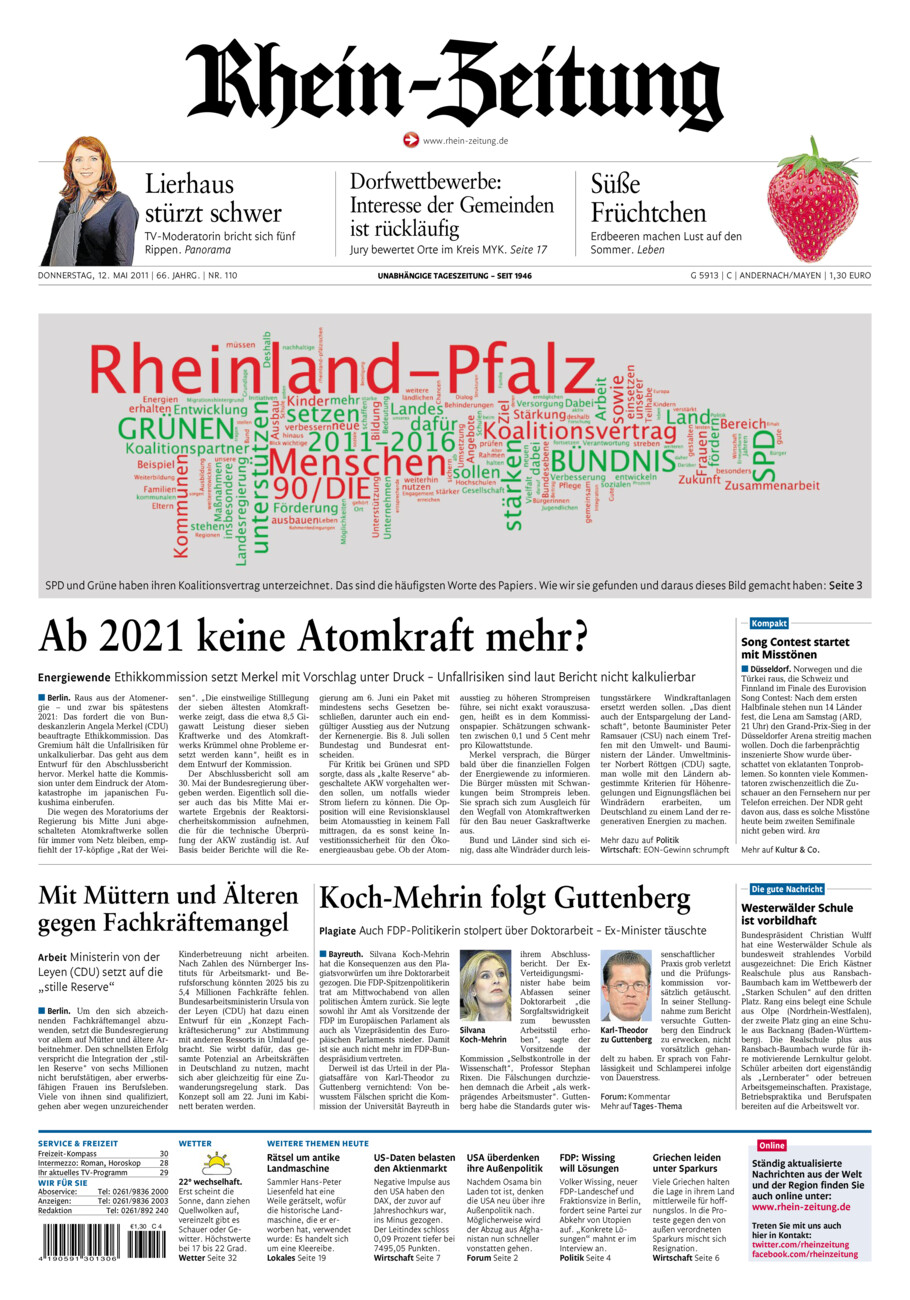 Rhein-Zeitung Andernach & Mayen vom Donnerstag, 12.05.2011
