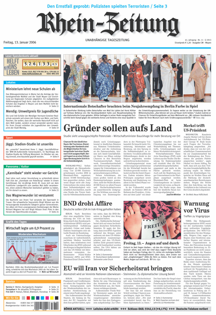 Rhein-Zeitung Andernach & Mayen vom Freitag, 13.01.2006