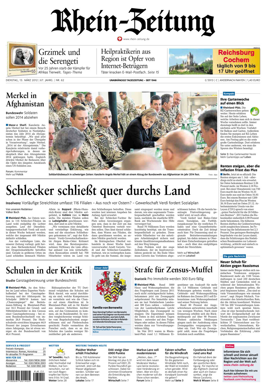 Rhein-Zeitung Andernach & Mayen vom Dienstag, 13.03.2012