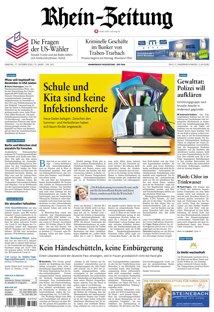 Rhein-Zeitung Andernach & Mayen vom Samstag, 17.10.2020