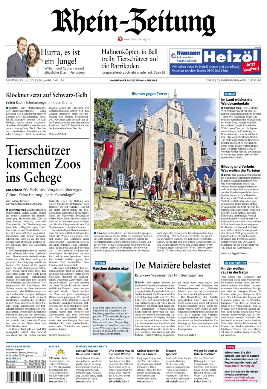 Rhein-Zeitung Andernach & Mayen vom Dienstag, 23.07.2013