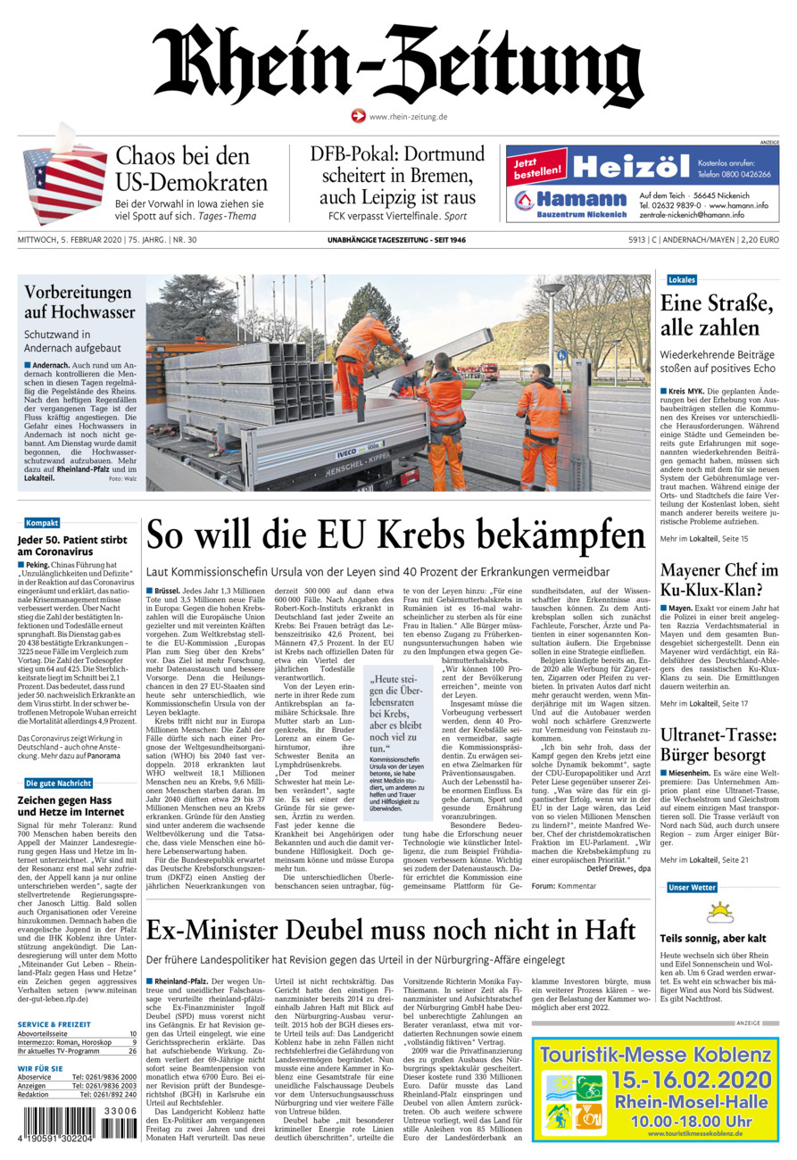 Rhein-Zeitung Andernach & Mayen vom Mittwoch, 05.02.2020