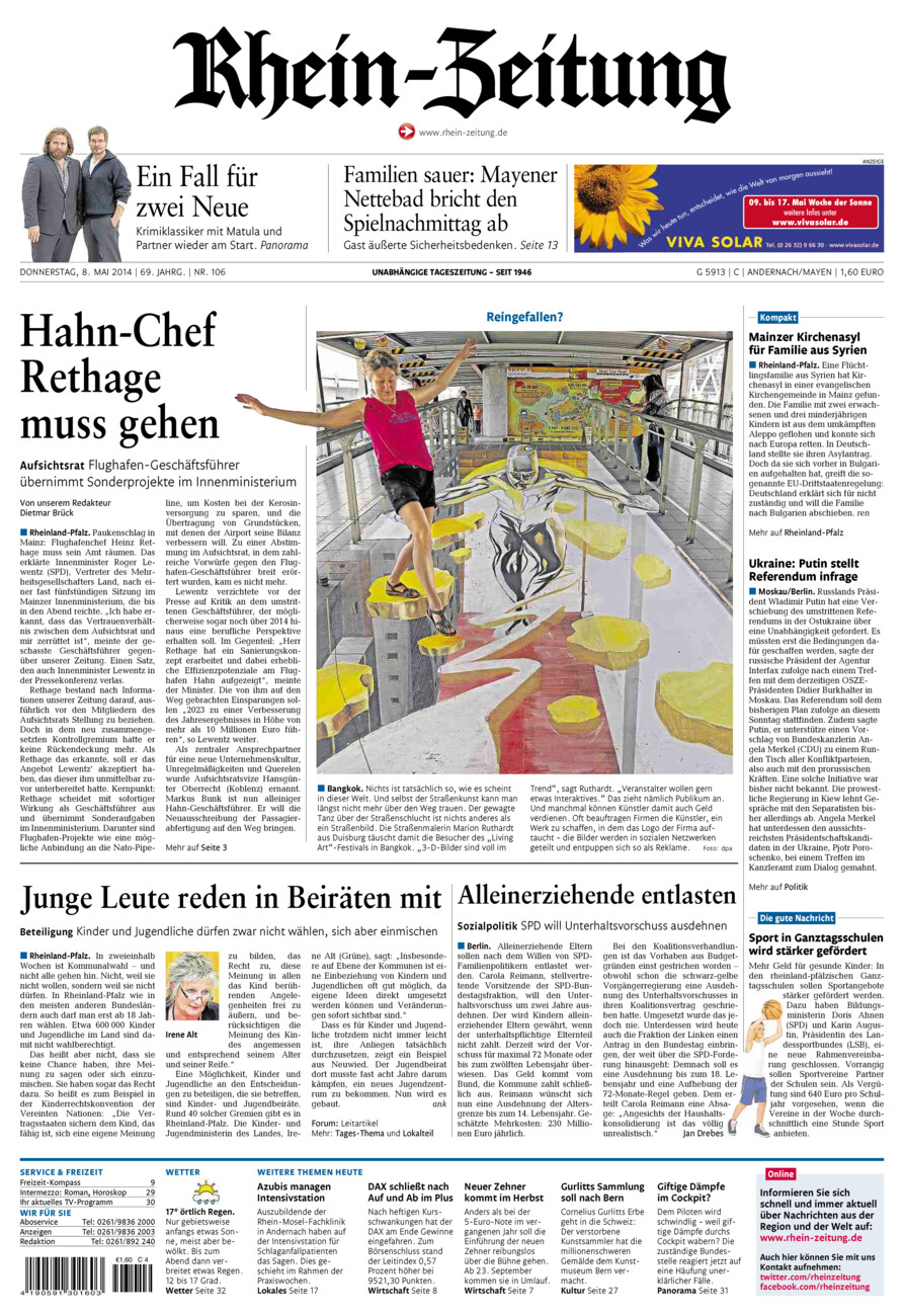 Rhein-Zeitung Andernach & Mayen vom Donnerstag, 08.05.2014