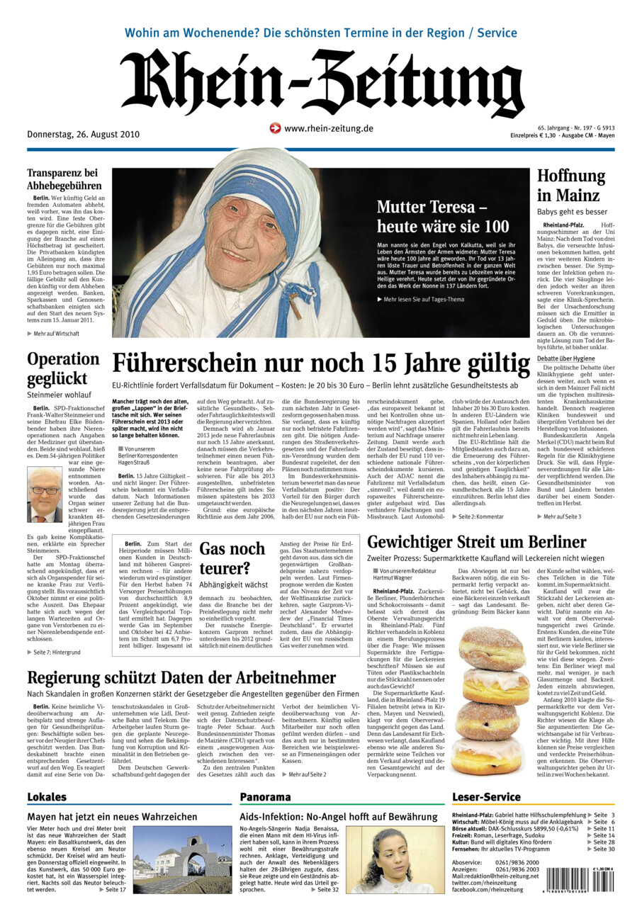 Rhein-Zeitung Andernach & Mayen vom Donnerstag, 26.08.2010