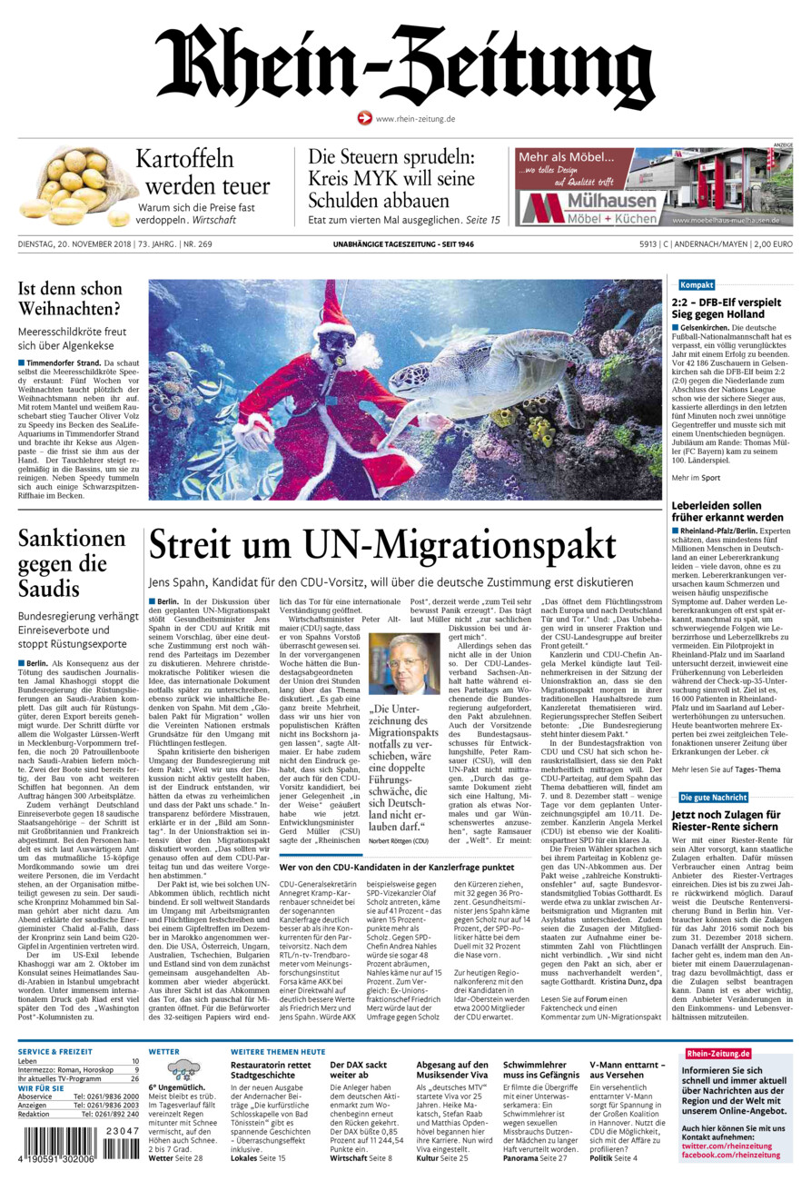 Rhein-Zeitung Andernach & Mayen vom Dienstag, 20.11.2018