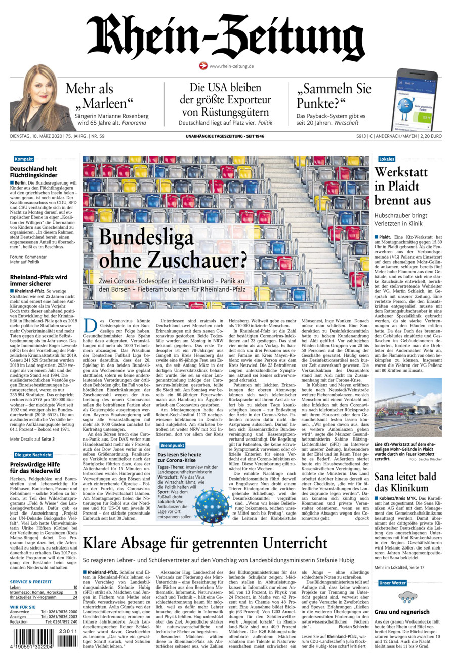 Rhein-Zeitung Andernach & Mayen vom Dienstag, 10.03.2020