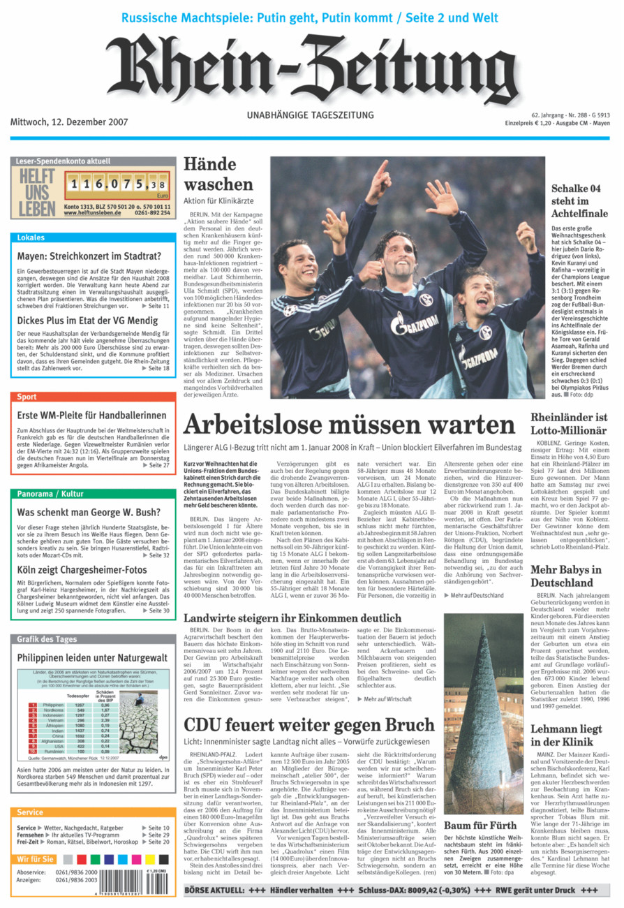 Rhein-Zeitung Andernach & Mayen vom Mittwoch, 12.12.2007