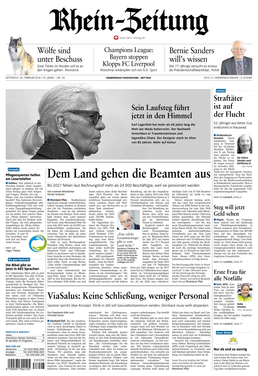 Rhein-Zeitung Andernach & Mayen vom Mittwoch, 20.02.2019
