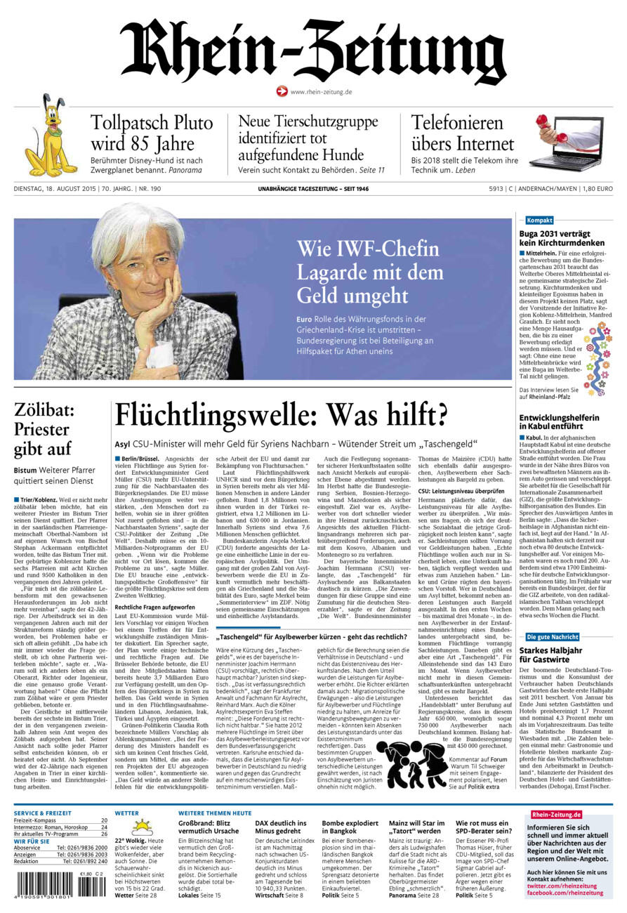 Rhein-Zeitung Andernach & Mayen vom Dienstag, 18.08.2015