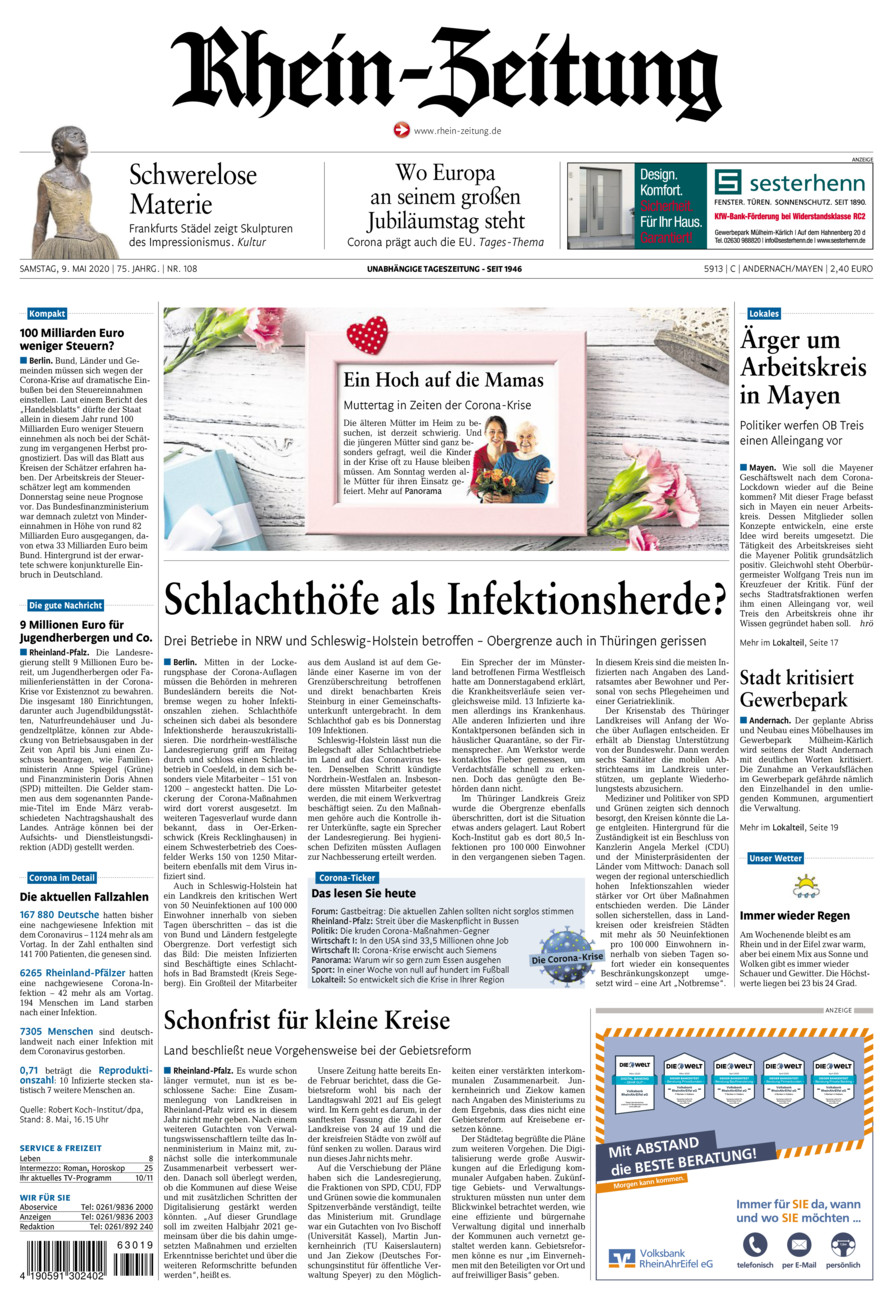 Rhein-Zeitung Andernach & Mayen vom Samstag, 09.05.2020
