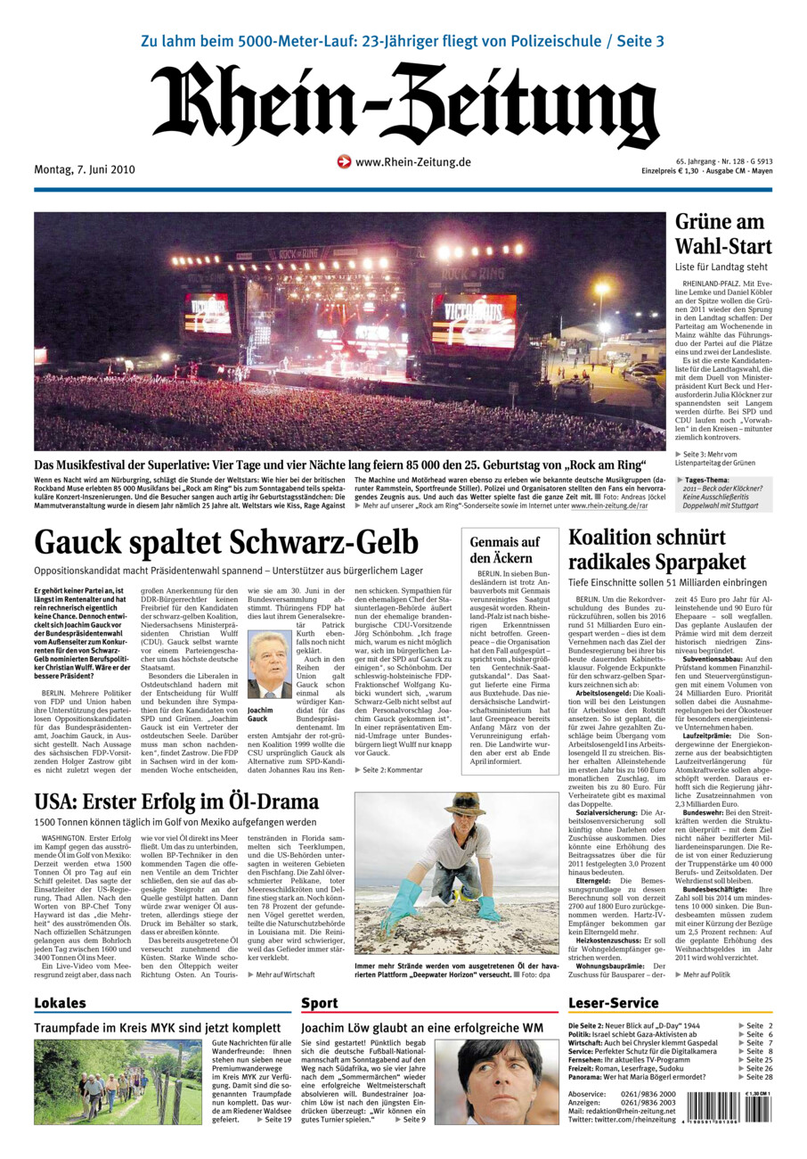 Rhein-Zeitung Andernach & Mayen vom Montag, 07.06.2010