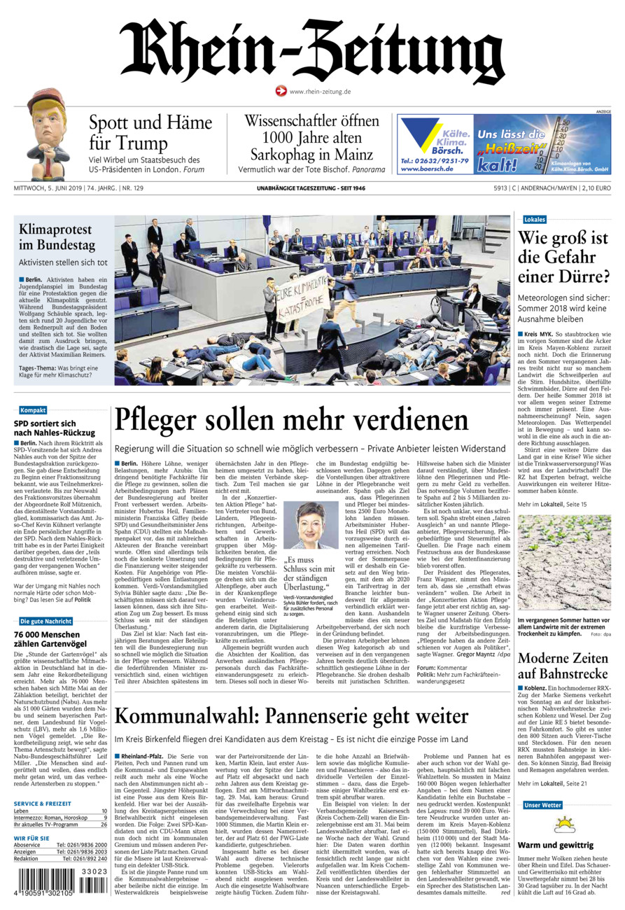 Rhein-Zeitung Andernach & Mayen vom Mittwoch, 05.06.2019