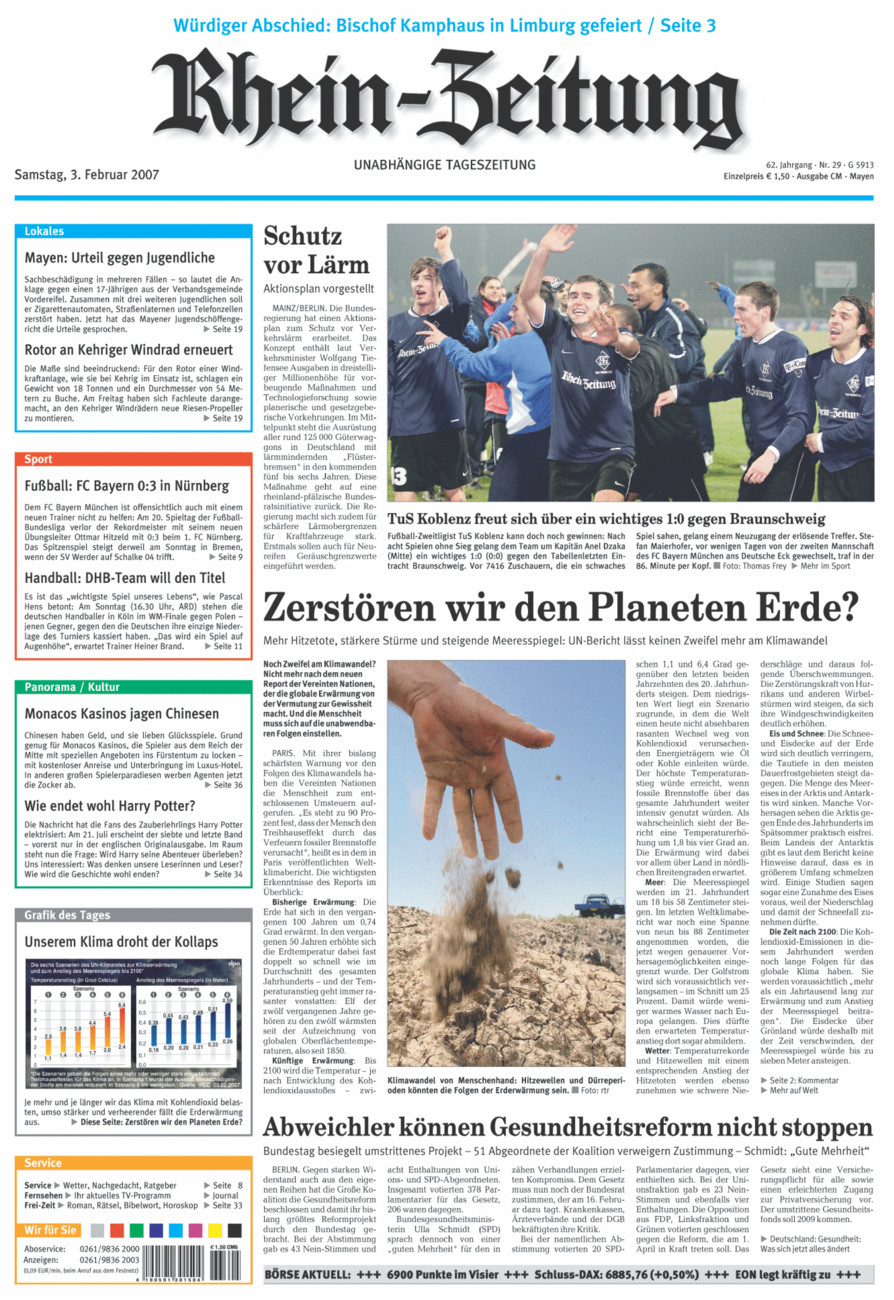 Rhein-Zeitung Andernach & Mayen vom Samstag, 03.02.2007