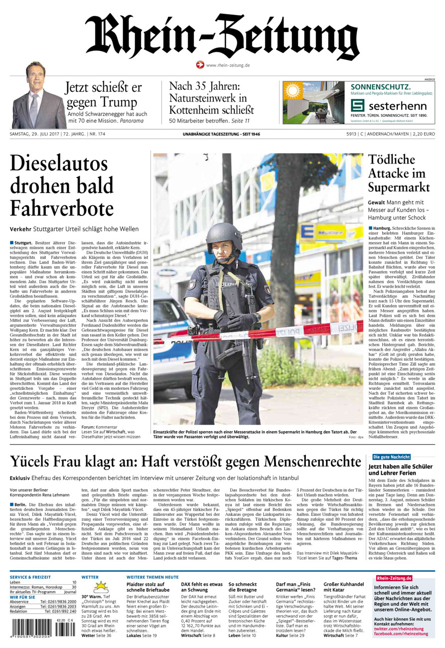 Rhein-Zeitung Andernach & Mayen vom Samstag, 29.07.2017