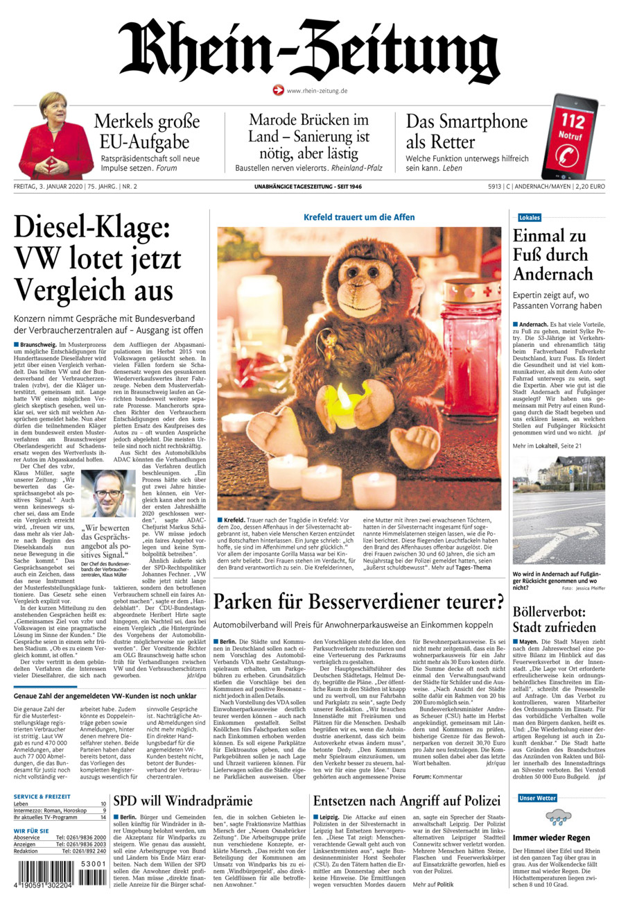 Rhein-Zeitung Andernach & Mayen vom Freitag, 03.01.2020