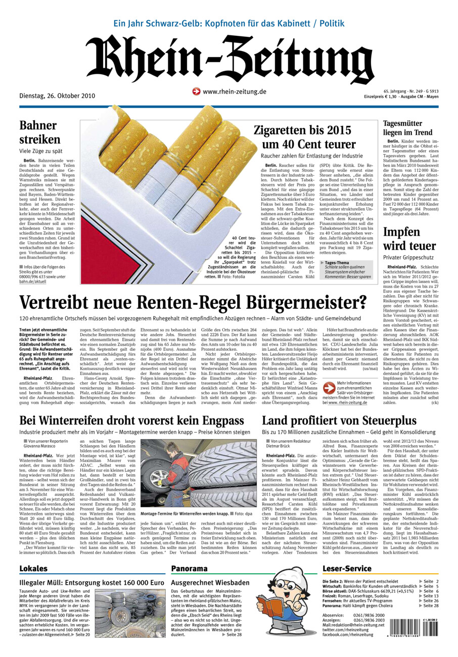 Rhein-Zeitung Andernach & Mayen vom Dienstag, 26.10.2010