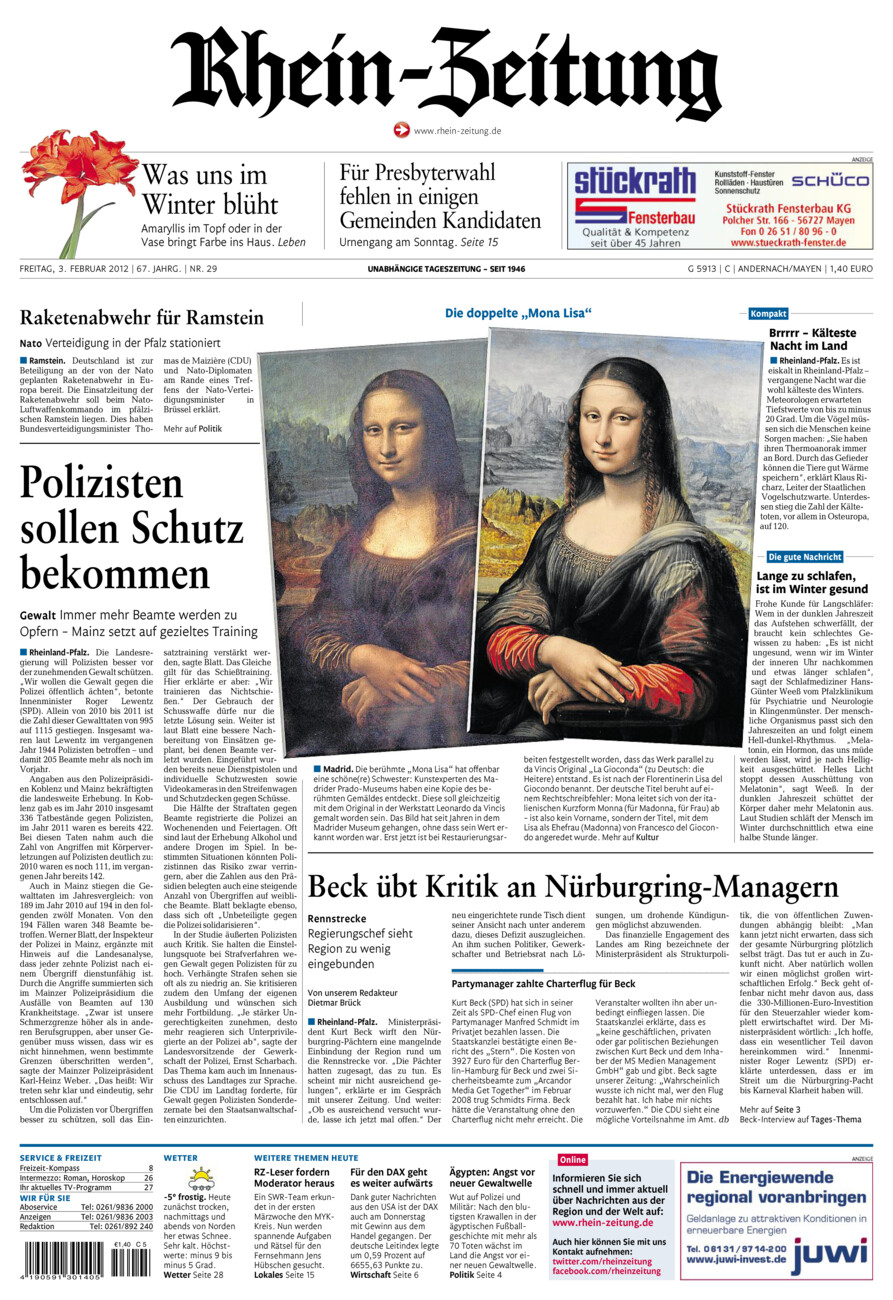 Rhein-Zeitung Andernach & Mayen vom Freitag, 03.02.2012