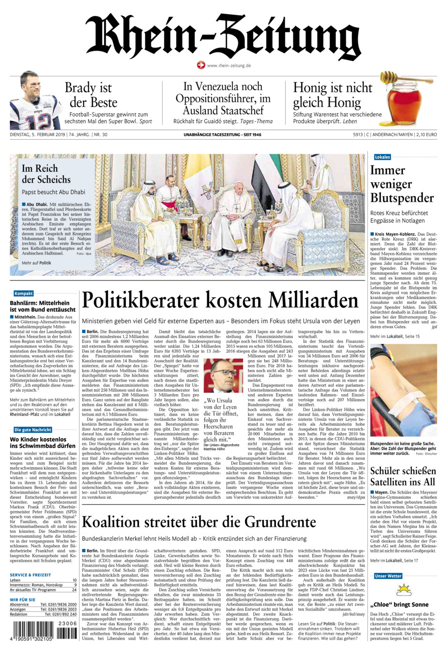 Rhein-Zeitung Andernach & Mayen vom Dienstag, 05.02.2019