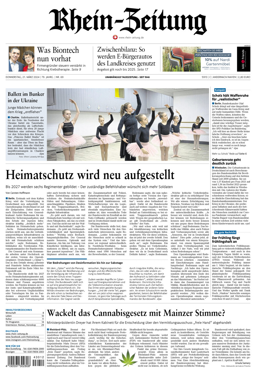 Rhein-Zeitung Andernach & Mayen vom Donnerstag, 21.03.2024