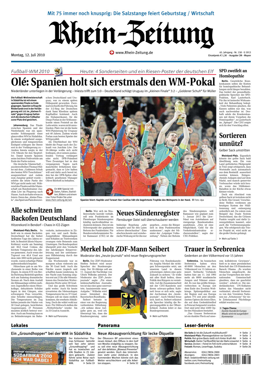 Rhein-Zeitung Andernach & Mayen vom Montag, 12.07.2010