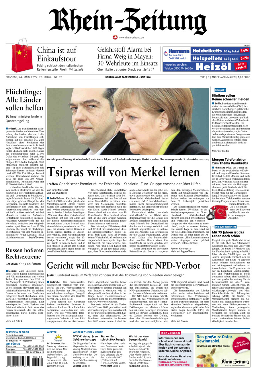 Rhein-Zeitung Andernach & Mayen vom Dienstag, 24.03.2015