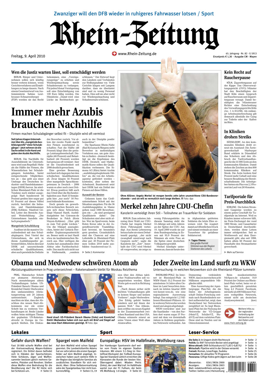 Rhein-Zeitung Andernach & Mayen vom Freitag, 09.04.2010