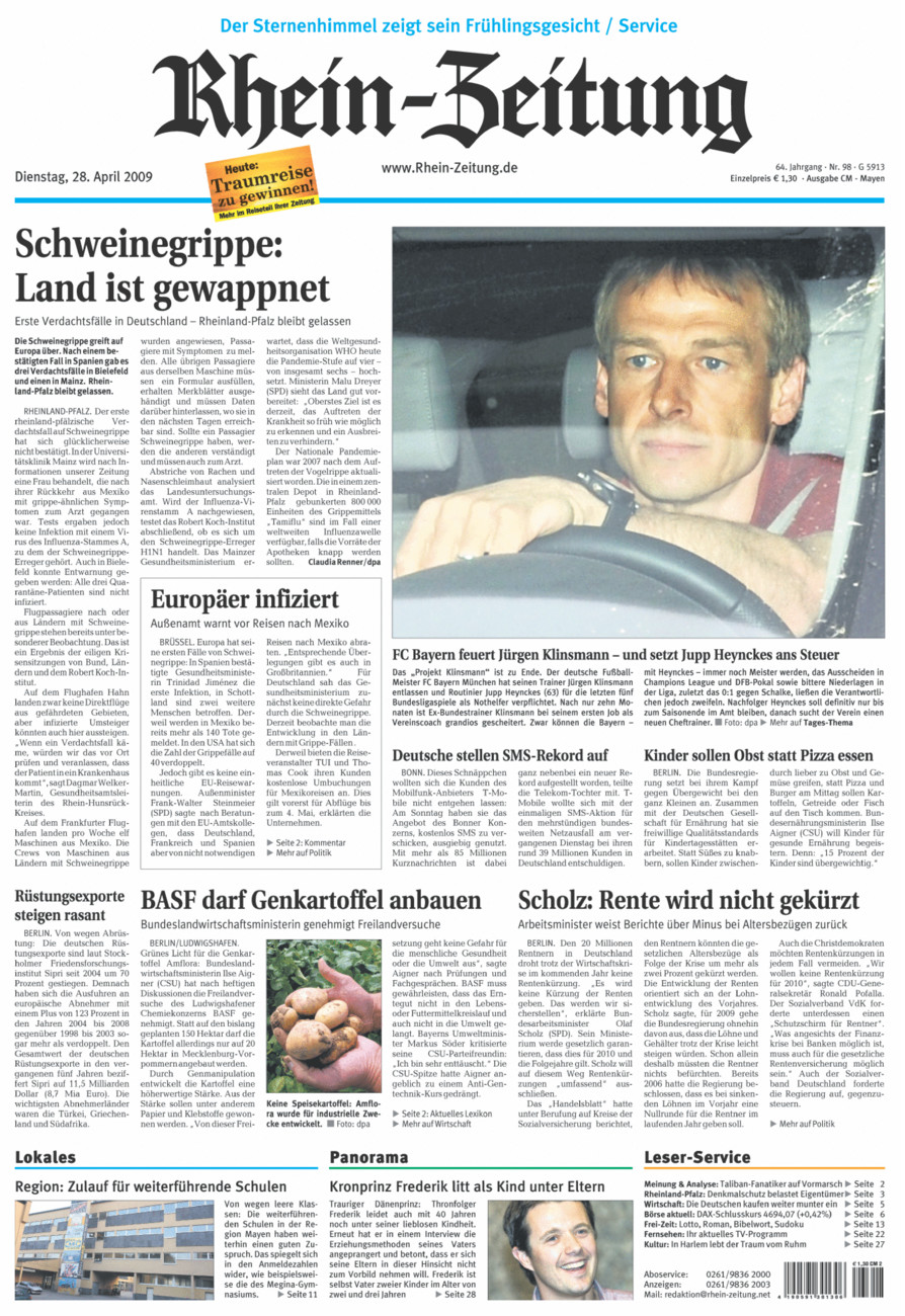 Rhein-Zeitung Andernach & Mayen vom Dienstag, 28.04.2009