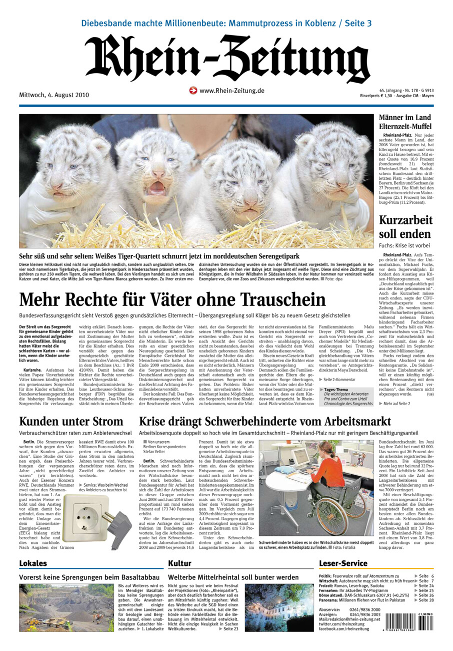 Rhein-Zeitung Andernach & Mayen vom Mittwoch, 04.08.2010
