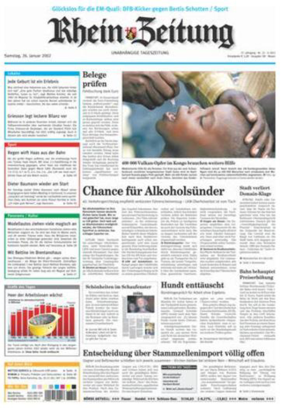 Rhein-Zeitung Andernach & Mayen vom Samstag, 26.01.2002