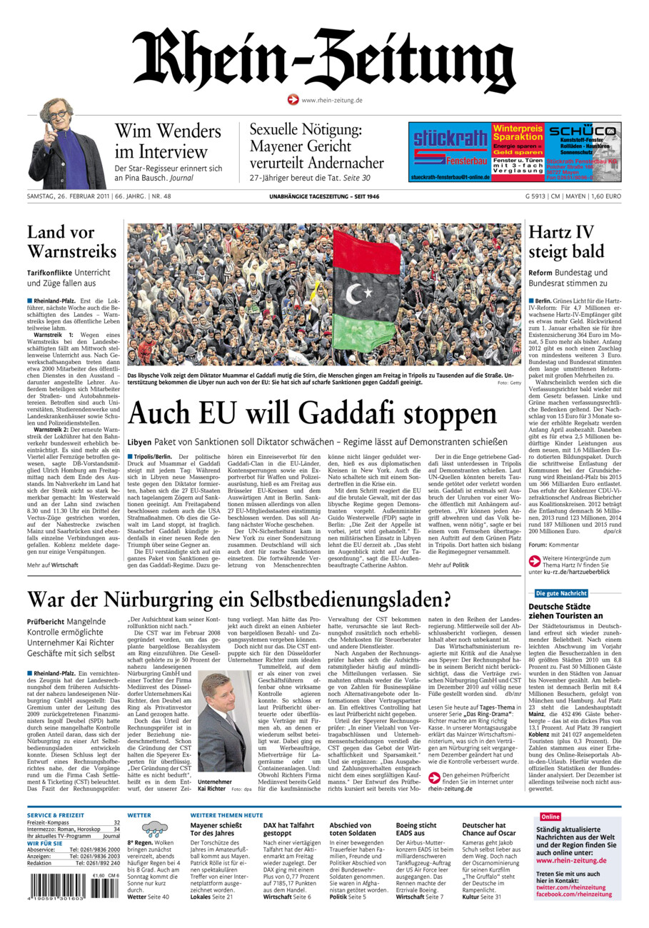 Rhein-Zeitung Andernach & Mayen vom Samstag, 26.02.2011