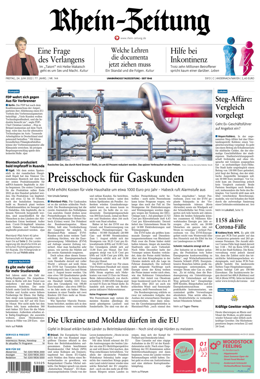 Rhein-Zeitung Andernach & Mayen vom Freitag, 24.06.2022