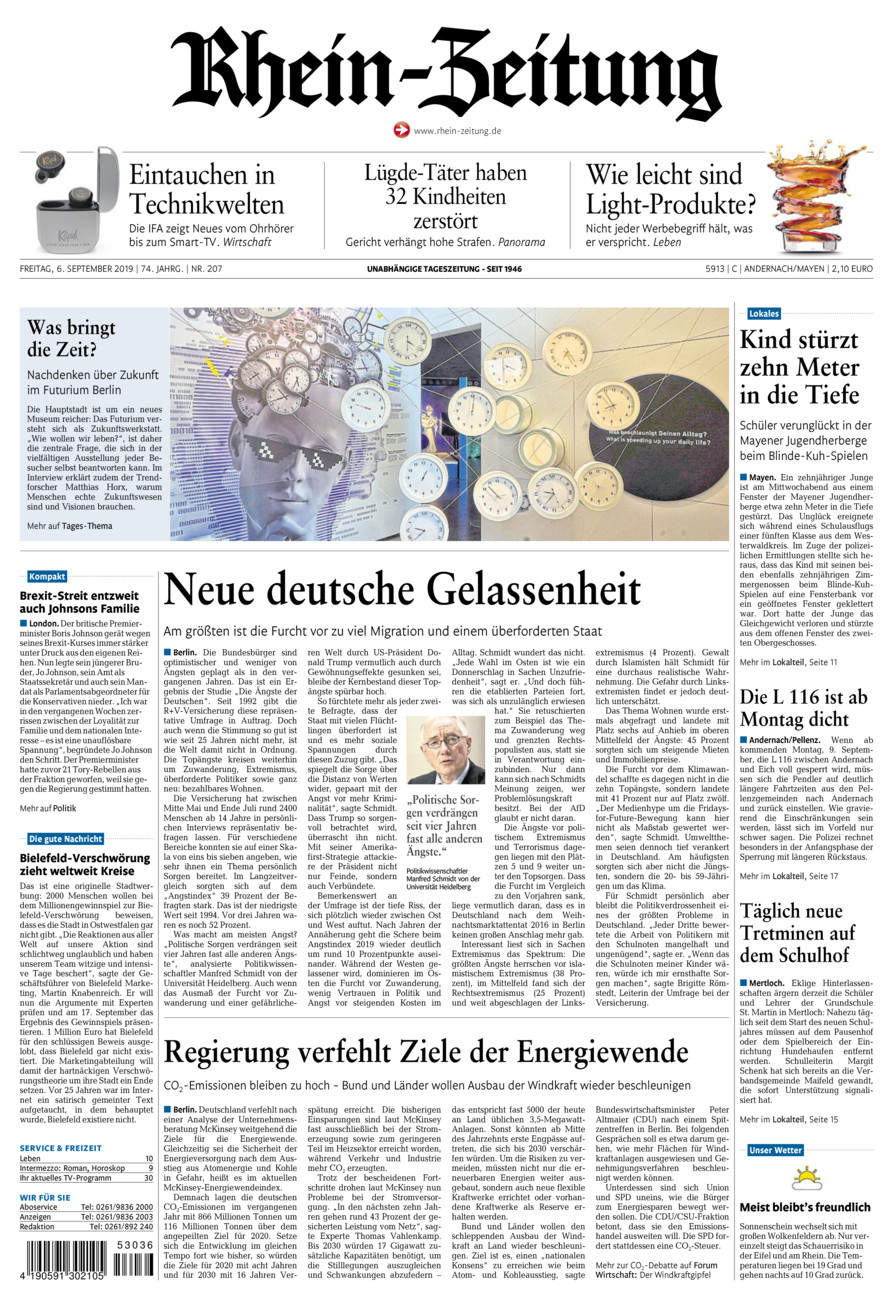 Rhein-Zeitung Andernach & Mayen vom Freitag, 06.09.2019
