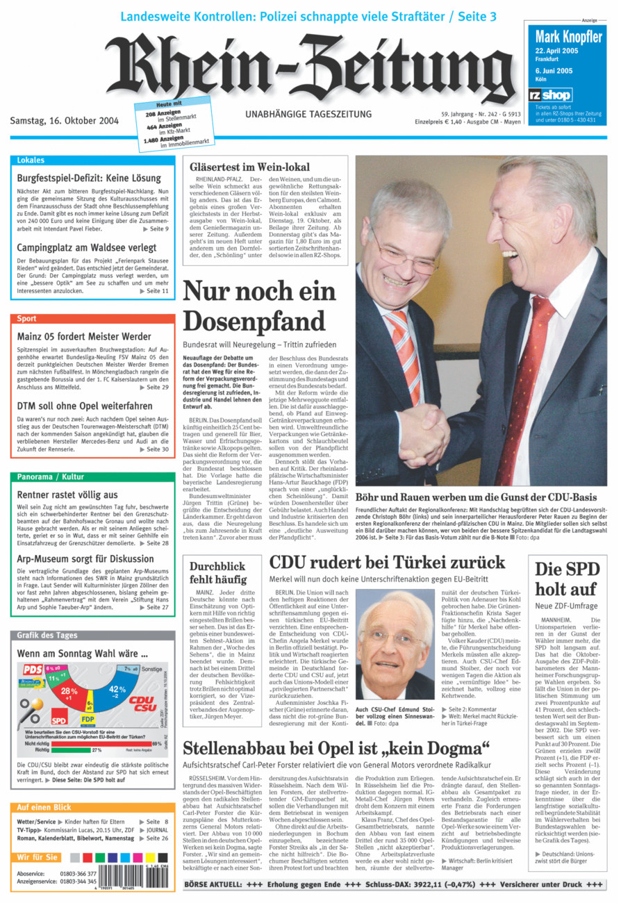 Rhein-Zeitung Andernach & Mayen vom Samstag, 16.10.2004