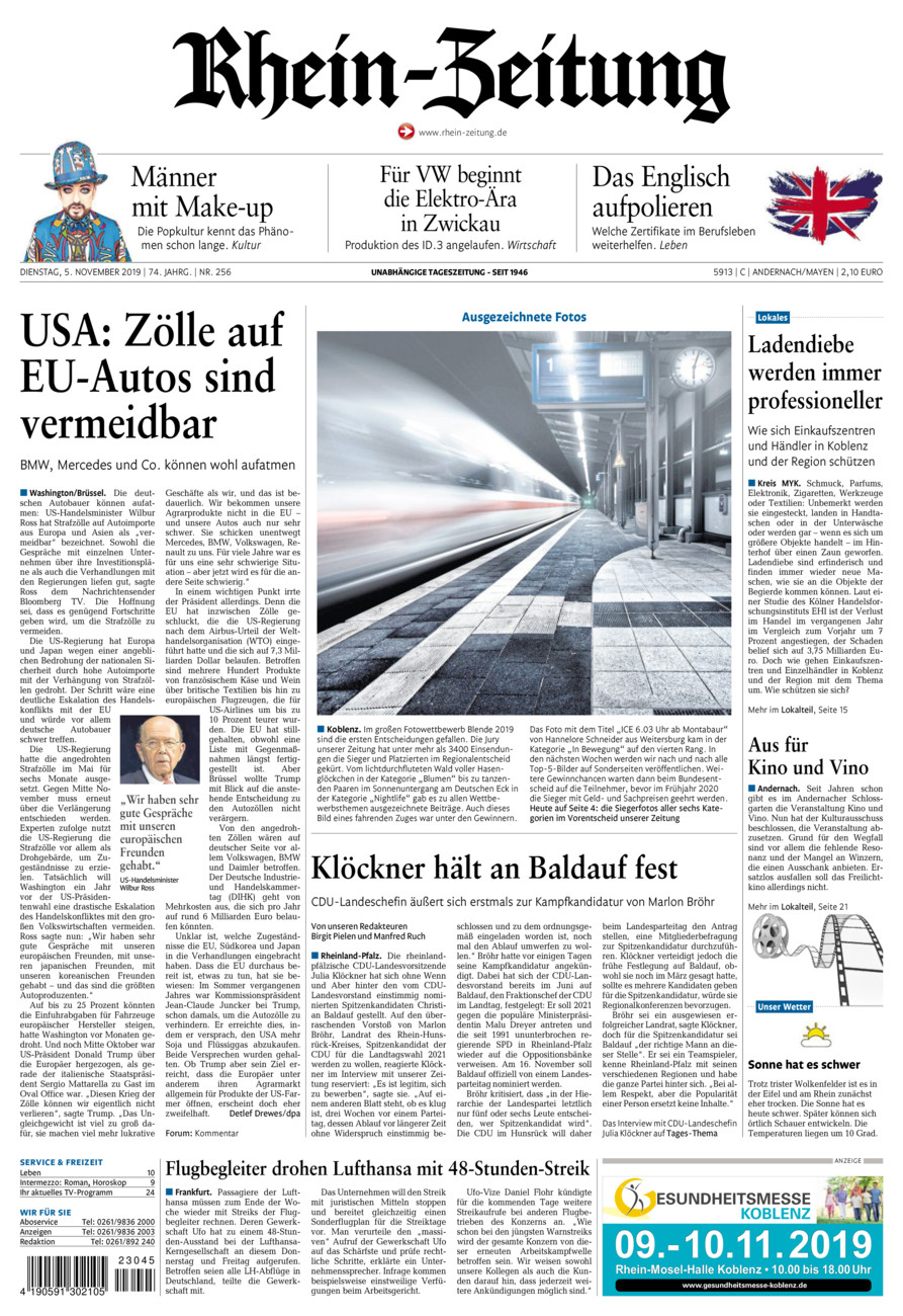 Rhein-Zeitung Andernach & Mayen vom Dienstag, 05.11.2019