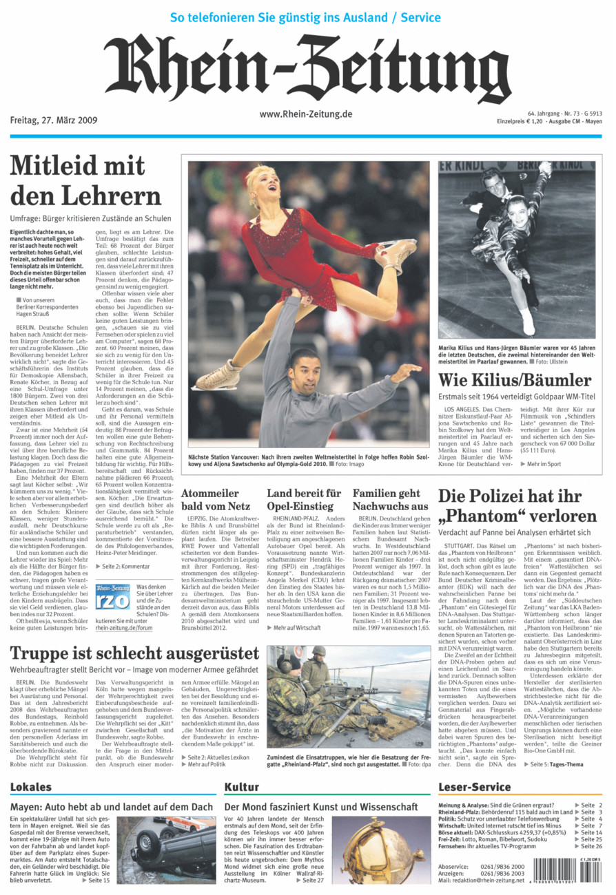 Rhein-Zeitung Andernach & Mayen vom Freitag, 27.03.2009