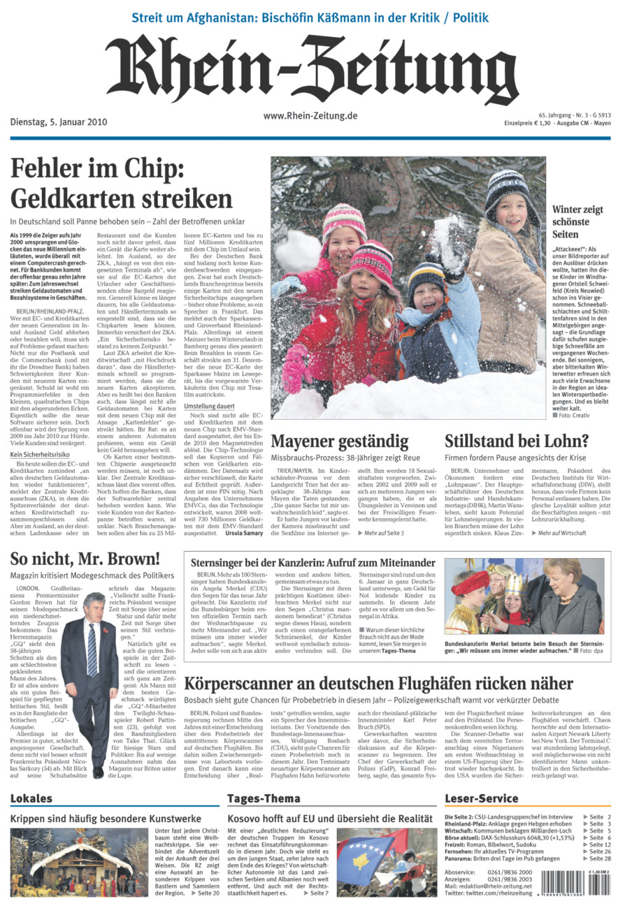 Rhein-Zeitung Andernach & Mayen vom Dienstag, 05.01.2010