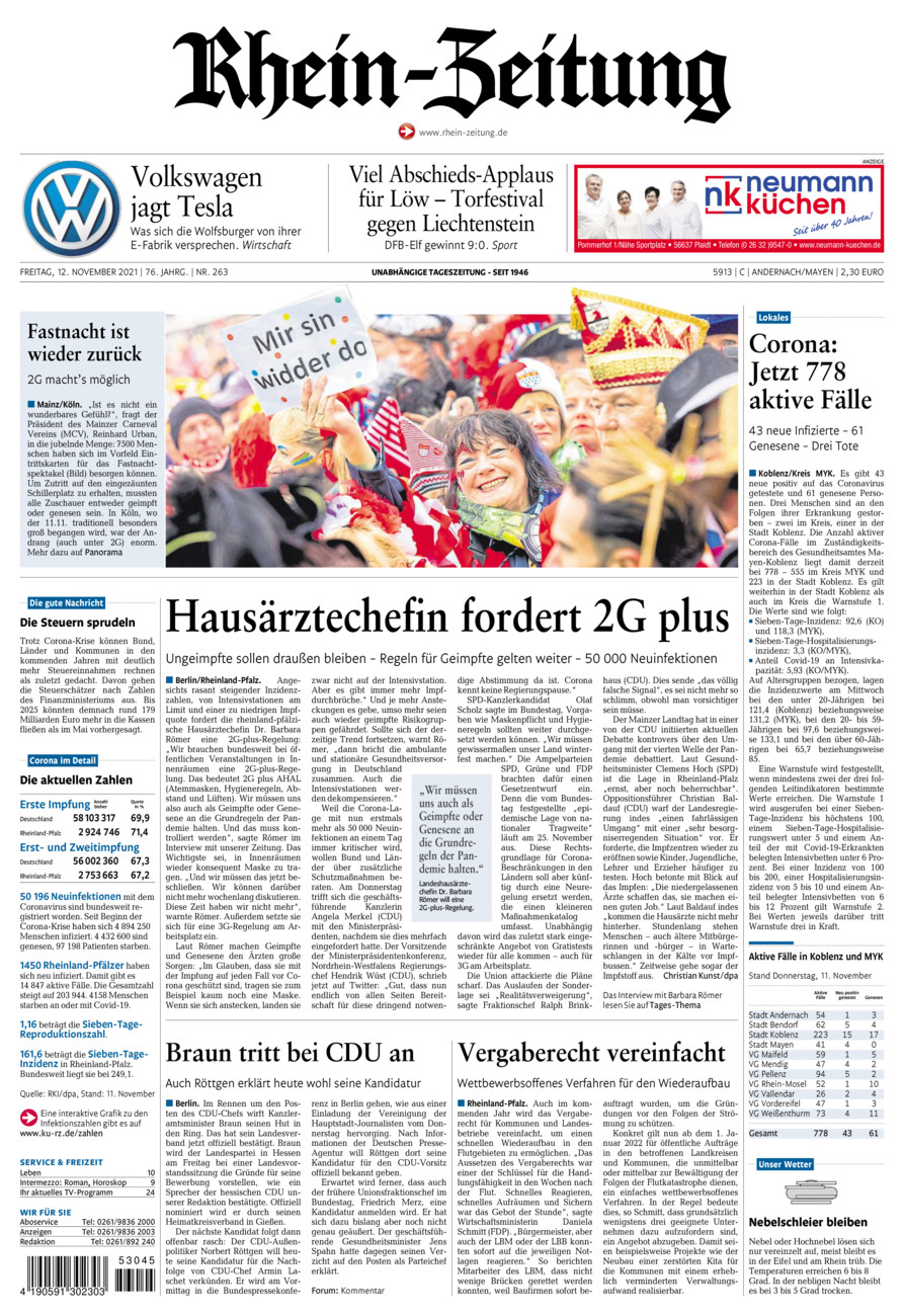 Rhein-Zeitung Andernach & Mayen vom Freitag, 12.11.2021