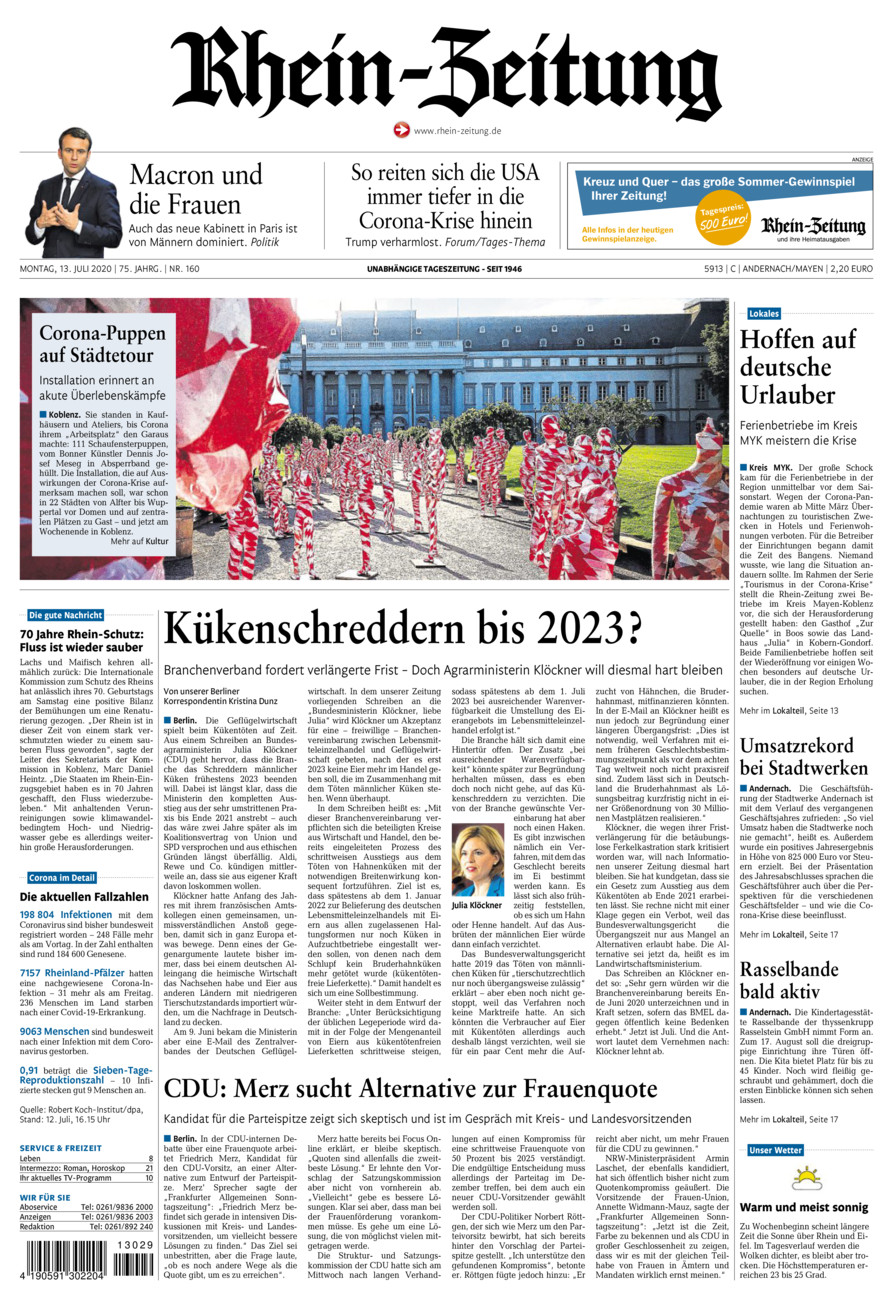 Rhein-Zeitung Andernach & Mayen vom Montag, 13.07.2020