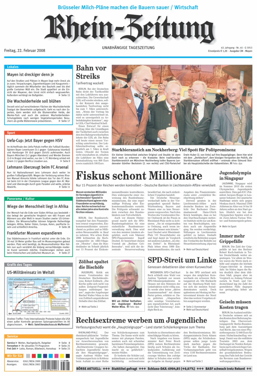 Rhein-Zeitung Andernach & Mayen vom Freitag, 22.02.2008