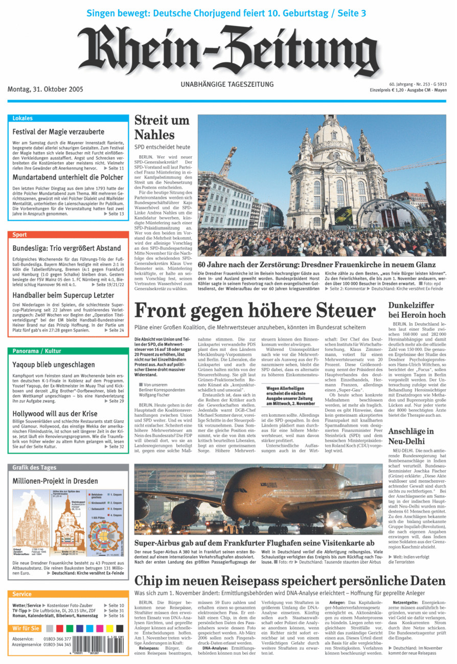 Rhein-Zeitung Andernach & Mayen vom Montag, 31.10.2005