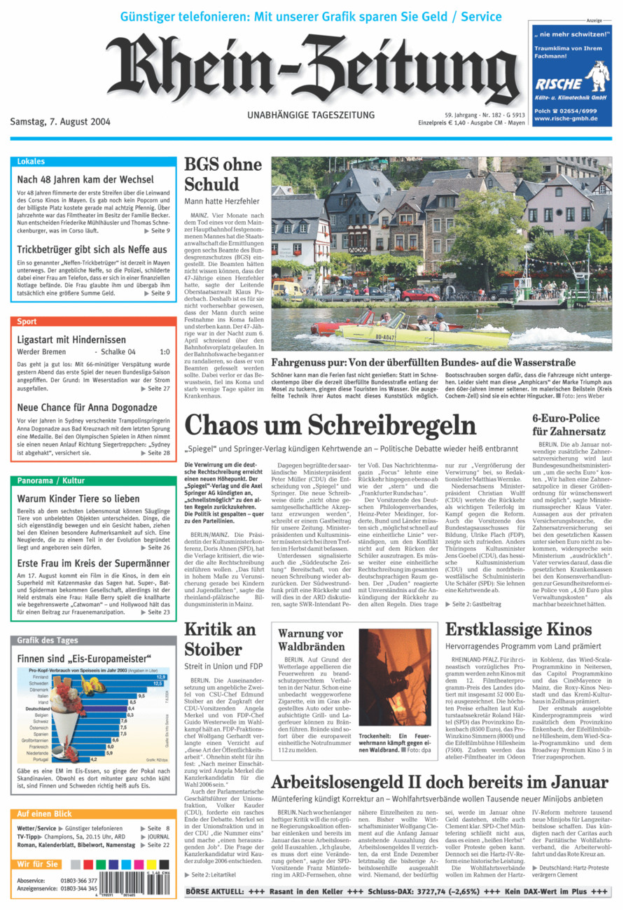 Rhein-Zeitung Andernach & Mayen vom Samstag, 07.08.2004
