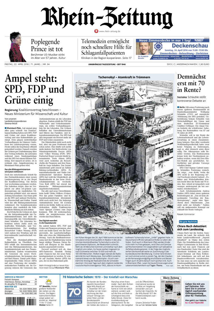 Rhein-Zeitung Andernach & Mayen vom Freitag, 22.04.2016
