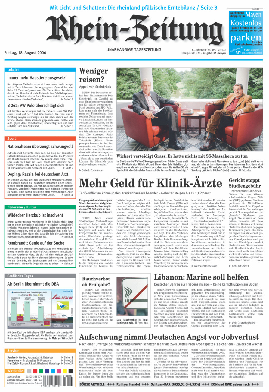 Rhein-Zeitung Andernach & Mayen vom Freitag, 18.08.2006